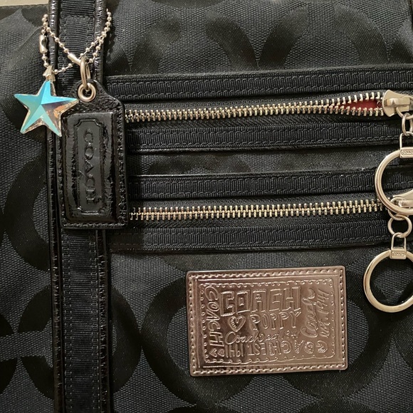 *EUC* Y2K Coach Poppy Op Art Glam Tote Bag - Picture 3 of 9